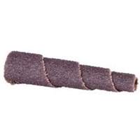 Cartouche de bande abrasive conique ALO, 60 Grain, 1" dia., Oxyde d'aluminium, 2" lo, 3/16" Dimension de l'arbre Trail Hammer and Bolt