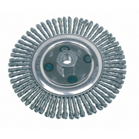 Brosse rotative &agrave; fils nou&eacute;s, pour passe de fond, Dia. 4-7/8", Fils 0,02", Arbre 5/8"-11, Acier Trail Hammer and Bolt