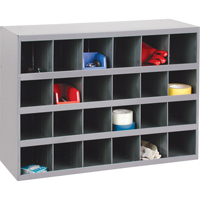 Steel Storage Bin Cabinet, 33-3/4" W x 12" D x 23-7/8" H, Grey Trail Hammer and Bolt