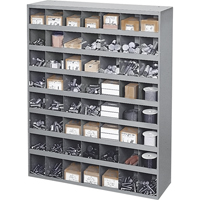 Steel Storage Bin Cabinet, 33-3/4" W x 12" D x 42" H, Grey Trail Hammer and Bolt