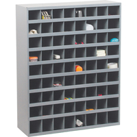 Steel Storage Bin Cabinet, 33-3/4" W x 12" D x 42" H, Grey Trail Hammer and Bolt