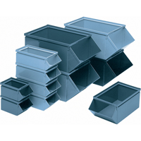 Bac en acier, Cap. 100 lb, 7-1/2" la x 15-1/2" p x 6" h, Bleu Trail Hammer and Bolt
