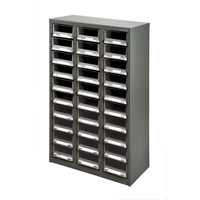 Casiers pour pi&egrave;ces KPC-200, Acier galvanis&eacute;, 30 tiroirs, 21-3/10" x 10-2/5" x 36-9/10", Gris Trail Hammer and Bolt
