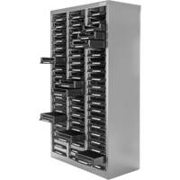 Casiers pour pi&egrave;ces KPC-300, Acier galvanis&eacute;, 60 tiroirs, 21-3/10" x 10-2/5" x 36-9/10", Gris Trail Hammer and Bolt