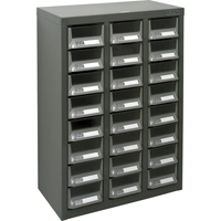 Casiers pour pi&egrave;ces KPC-400, Acier galvanis&eacute;, 24 tiroirs, 17-3/10" x 8-7/10" x 25-3/5", Gris Trail Hammer and Bolt