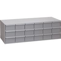 Casiers &agrave; tiroirs industriels, 18 tiroirs, 33-3/4" la x 17-1/4" p x 12-7/8" h, Gris Trail Hammer and Bolt