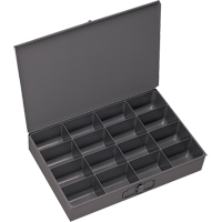 Boîtes &agrave; fond courb&eacute;, Acier, 16 compartiments, 13-3/8" la x 9-1/4" p, 2" h, Gris Trail Hammer and Bolt