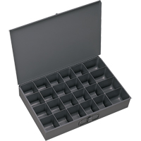 Boîtes &agrave; fond courb&eacute;, Acier, 24 compartiments, 13-3/8" la x 9-1/4" p, 2" h, Gris Trail Hammer and Bolt