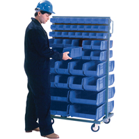 Support mobile deux c&ocirc;t&eacute;s pour bacs, &agrave; deux c&ocirc;t&eacute;s, 96 bacs, 36" la x 24" p x 63" h Trail Hammer and Bolt