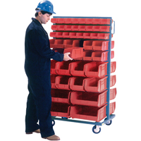 Support mobile deux c&ocirc;t&eacute;s pour bacs, &agrave; deux c&ocirc;t&eacute;s, 96 bacs, 36" la x 24" p x 63" h Trail Hammer and Bolt