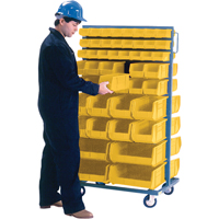 Support mobile deux c&ocirc;t&eacute;s pour bacs, &agrave; deux c&ocirc;t&eacute;s, 96 bacs, 36" la x 24" p x 63" h Trail Hammer and Bolt