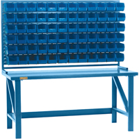 Rayonnage &agrave; persienne avec bacs, 36 bacs, 72" la x 15" p x 40" h Trail Hammer and Bolt