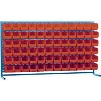 Rayonnage &agrave; persienne avec bacs, 72 bacs, 72" la x 15" p x 40" h Trail Hammer and Bolt