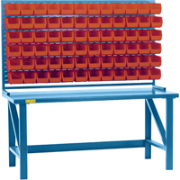 Rayonnage &agrave; persienne avec bacs, 36 bacs, 72" la x 15" p x 40" h Trail Hammer and Bolt