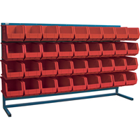 Rayonnage &agrave; persienne avec bacs, 36 bacs, 72" la x 15" p x 40" h Trail Hammer and Bolt