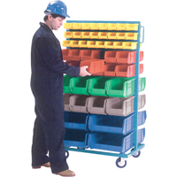 Supports mobiles pour contenants - &agrave; deux c&ocirc;t&eacute;s, 0 bacs, 36" la x 24" p x 67-1/2" h Trail Hammer and Bolt