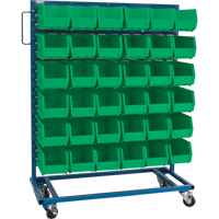 Support mobile pour bacs &agrave; un c&ocirc;t&eacute;, &agrave; un c&ocirc;t&eacute;, 36 bacs, 36" la x 16" p x 46-1/2" h Trail Hammer and Bolt