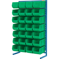 Support stationnaire pour bacs &agrave; un c&ocirc;t&eacute;, 36" la x 12" p x 61" h, 28 bacs Trail Hammer and Bolt