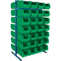 Support stationnaire deux c&ocirc;t&eacute;s pour bacs, 61" la x 56" p x 24" h, 56 bacs Trail Hammer and Bolt