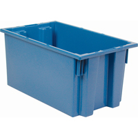 Stack & Nest Totes, 9" x 18" x 11", Blue Trail Hammer and Bolt