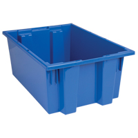 Stack & Nest Totes, 8" x 19.5" x 13.5", Blue Trail Hammer and Bolt
