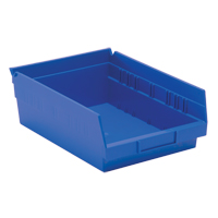 Bacs de rangement pour tablettes, 8-3/8" la x 4" H x 11-5/8" p, Bleu, Capacit&eacute; 30 lb Trail Hammer and Bolt