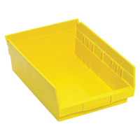 Bacs de rangement pour tablettes, 8-3/8" la x 4" H x 11-5/8" p, Jaune, Capacit&eacute; 30 lb Trail Hammer and Bolt