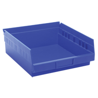 Bacs de rangement pour tablettes, 11-1/8" la x 4" H x 11-5/8" p, Bleu, Capacit&eacute; 30 lb Trail Hammer and Bolt
