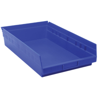 Bacs de rangement pour tablettes, 11-1/8" la x 4" H x 17-7/8" p, Bleu, Capacit&eacute; 40 lb Trail Hammer and Bolt