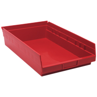 Bacs de rangement pour tablettes, 11-1/8" la x 4" H x 17-7/8" p, Rouge, Capacit&eacute; 40 lb Trail Hammer and Bolt