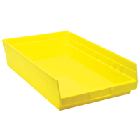 Bacs de rangement pour tablettes, 11-1/8" la x 4" H x 17-7/8" p, Jaune, Capacit&eacute; 40 lb Trail Hammer and Bolt