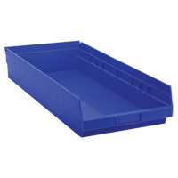 Bacs de rangement pour tablettes, 11-1/8" la x 4" H x 23-5/8" p, Bleu, Capacit&eacute; 50 lb Trail Hammer and Bolt