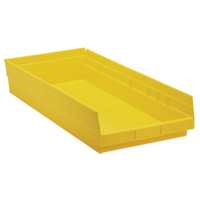 Bacs de rangement pour tablettes, 11-1/8" la x 4" H x 23-5/8" p, Jaune, Capacit&eacute; 50 lb Trail Hammer and Bolt