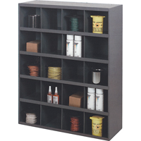 Storage Bin Cabinets, Steel, 20 Drawers, 33-3/4" x 12" x 42", Grey Trail Hammer and Bolt