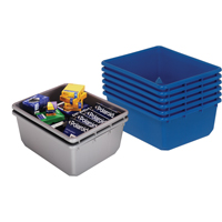 Bacs empilables en crois&eacute;, 11" la x 17,25" p x 12" h, Bleu Trail Hammer and Bolt