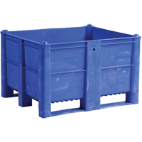 Pallet Container, 40"/47.25" D x 48"/39.4" W x 29"/29.1" H, 1543 lbs./2650 lbs. Capacity, Blue Trail Hammer and Bolt