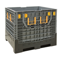 Contenant de vrac pliable, 47,2" lo x 39,4" la x 39,4" h, Gris Trail Hammer and Bolt