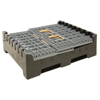 Contenant de vrac pliable, 47,2" lo x 39,4" la x 39,4" h, Gris Trail Hammer and Bolt