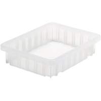 Divider Box&reg; Container, Plastic, 10.875" W x 8.25" D x 2.5" H, Clear Trail Hammer and Bolt