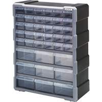 Armoire &agrave; tiroir, Plastique, 39 tiroirs, 15" x 6-1/4" x 18-3/4", Noir Trail Hammer and Bolt