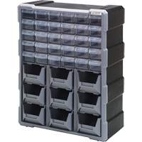 Armoire &agrave; tiroir, Plastique, 39 tiroirs, 15" x 6-1/4" x 18-3/4", Noir Trail Hammer and Bolt