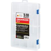 Boîte &agrave; compartiments en plastique, 7,75" la x 11,75" p x 2,2" h, 10 compartiments Trail Hammer and Bolt