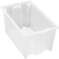Heavy-Duty Stack & Nest Tote, 9" x 11" x 18", Clear Trail Hammer and Bolt