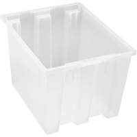 Heavy-Duty Stack & Nest Tote, 13" x 15.5" x 19.5", Clear Trail Hammer and Bolt