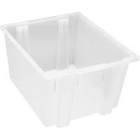 Heavy-Duty Stack & Nest Tote, 13" x 19.5" x 23.5", Clear Trail Hammer and Bolt