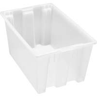Heavy-Duty Stack & Nest Tote, 15" x 19.5" x 29.5", Clear Trail Hammer and Bolt