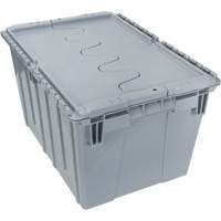 Contenant de distribution en plastique avec dessus basculant, 21,65" x 15,5" x 12,5", Gris Trail Hammer and Bolt