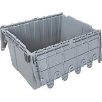 Contenant de distribution en plastique avec dessus basculant, 21,65" x 15,5" x 12,5", Gris Trail Hammer and Bolt