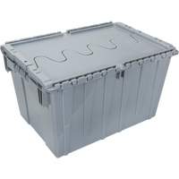 Contenant de distribution en plastique avec dessus basculant, 21,65" x 15,5" x 12,5", Gris Trail Hammer and Bolt