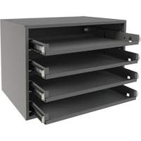 Support &agrave; petit roulement, Acier, 4 compartiments, 15-9/16" la x 11-7/8" p, 11-5/16" h, Gris Trail Hammer and Bolt